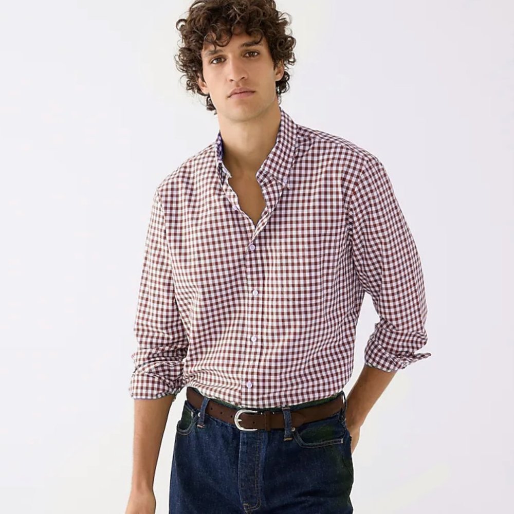 Gingham Maroon Shirt